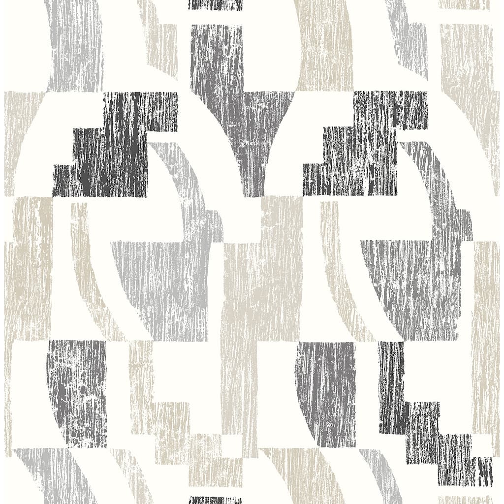 NuWallpaper Taupe Multi Lenny Geometric Peel & Stick Wallpaper