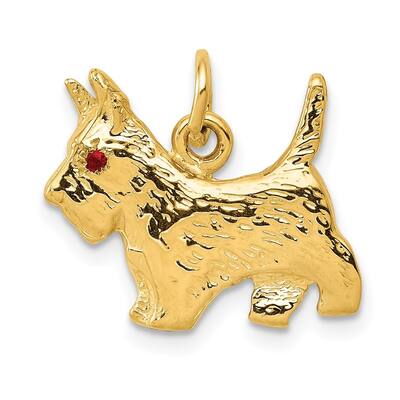 14k Yellow Gold Scottie Dog Pendant