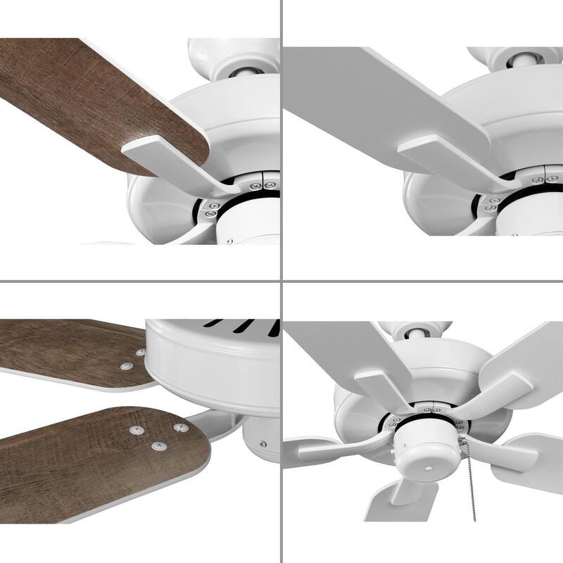 AirPro 52 in. White 5-Blade AC Motor Transitional Ceiling Fan - 52 in x 52 in x 12.6 in