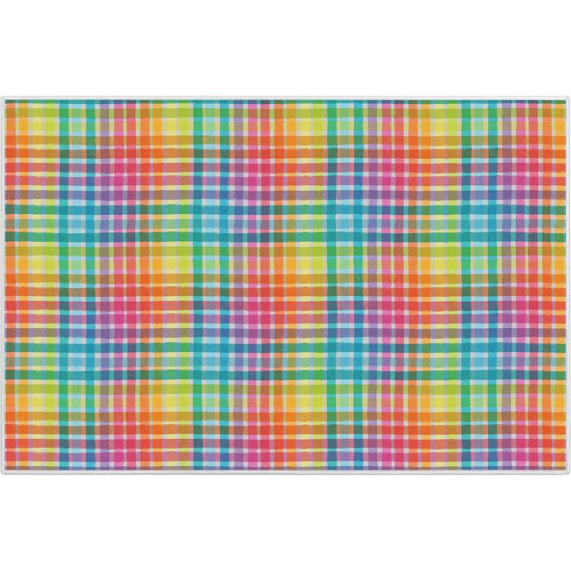 Crayola Geometric Plaid Area Rug By Well Woven