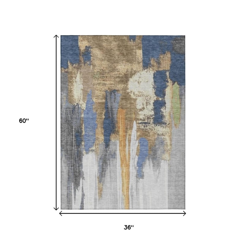HomeRoots Abstract Transitional Rectangle Outdoor Rug