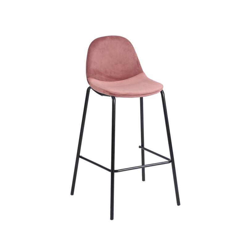 Porthos Home Tam Bar Stools Set Of 2, Velvet Upholstery, Iron Legs