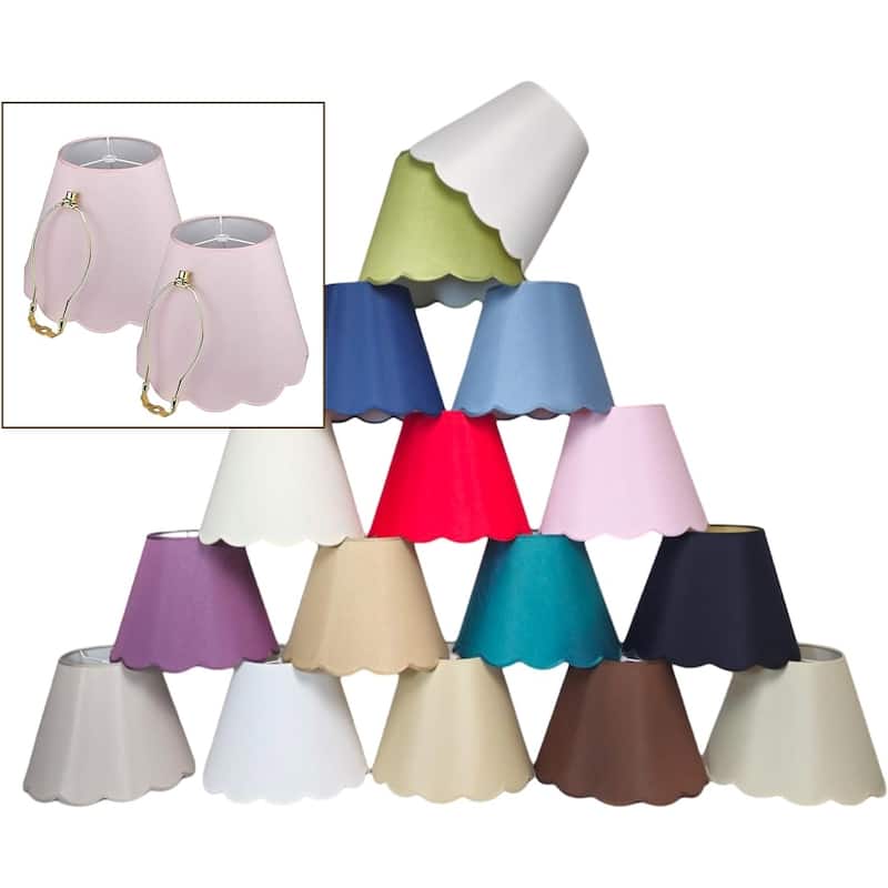Royal Designs Scallop Empire Lamp Shade Set of 2 - 7 x 13 x 10 - Pink
