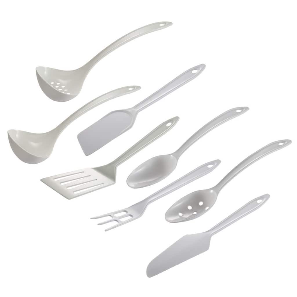 Hutzler 8-piece LOPOL Reinforced Nylon Kitchen Cooking Utensil Set - White