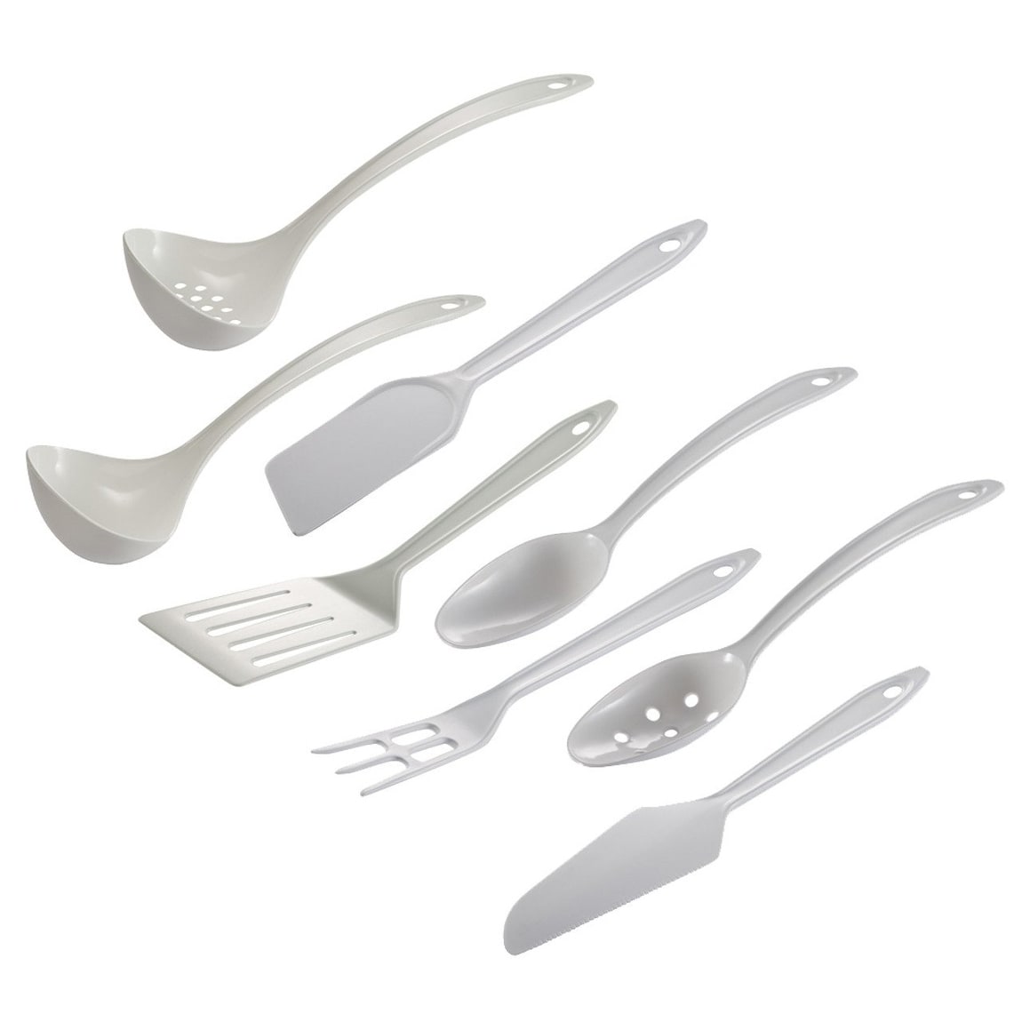 Hutzler 8-piece LOPOL Reinforced Nylon Kitchen Cooking Utensil Set - White