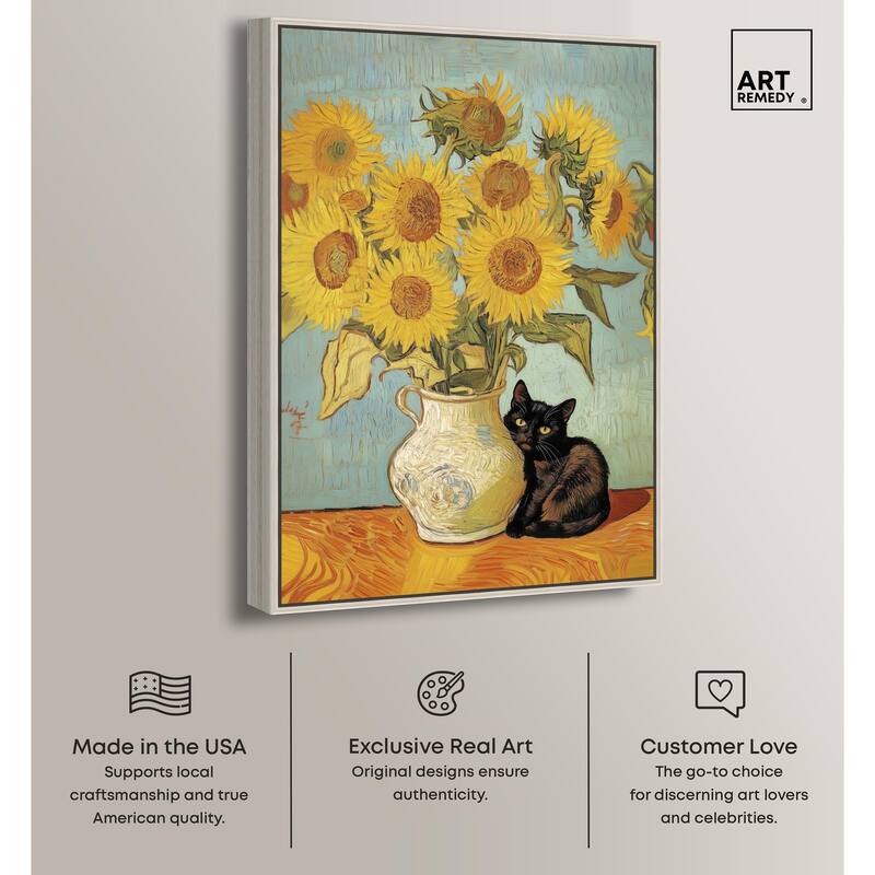 Sunflower Kitten Canvas by Art Remedy