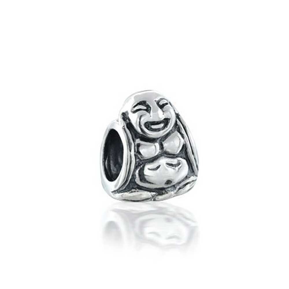 Good Luck Charms 925 Sterling Silver Laughing Buddha Pendant Necklace