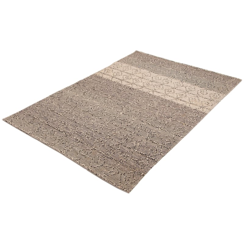 ECARPETGALLERY Braid weave Sienna Brown Wool Rug - 6'3 x 8'11