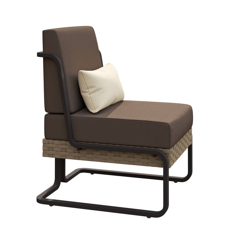 Corvus Akrotiri Outdoor Wicker Club Chair Set (Set of 2) with Olefin Cushions - Brown