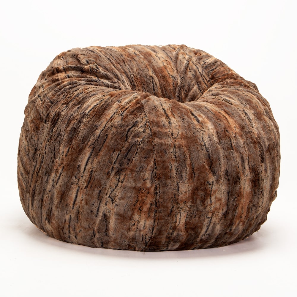 Jaxx 4' Foot Large Bean Bag Chair and Lounger for Teens and Young Adults - Luxe Faux Synthetic Fur