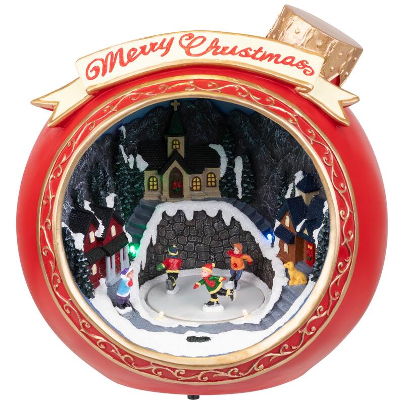 LED Lighted and Musical Christmas Village Scene in Ornament - 10.75"