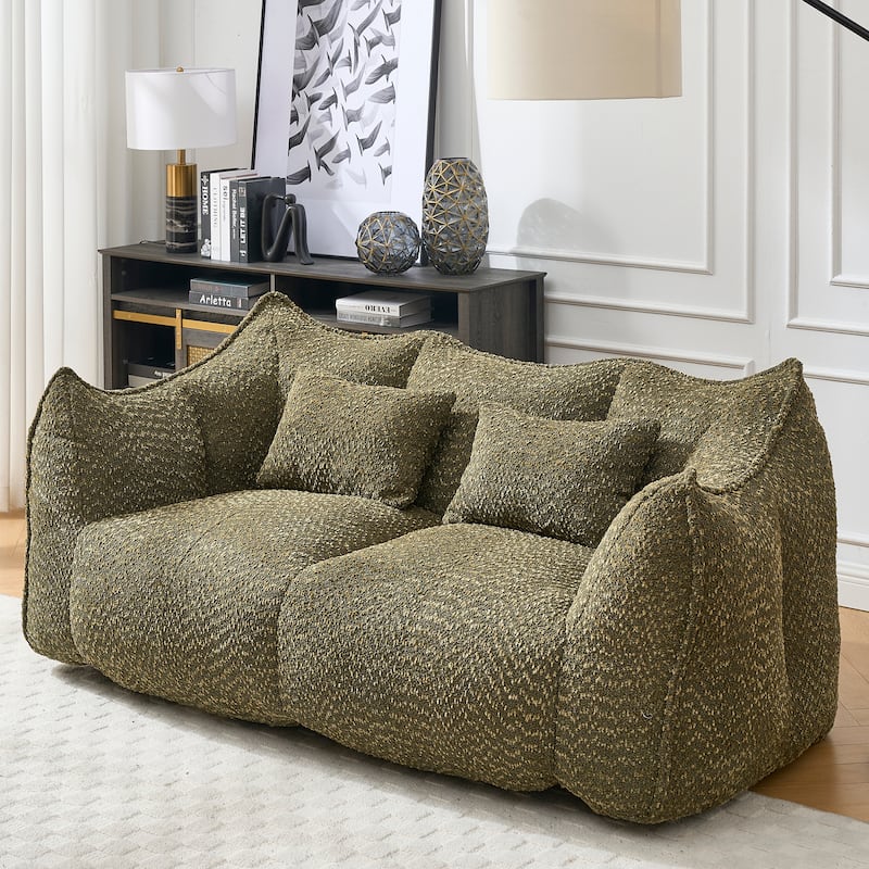 Beanbag Chair with High Resilience Foam Core. The Square Recliner Sofa Is Ideal for Family Members And Friends Engaged in Games