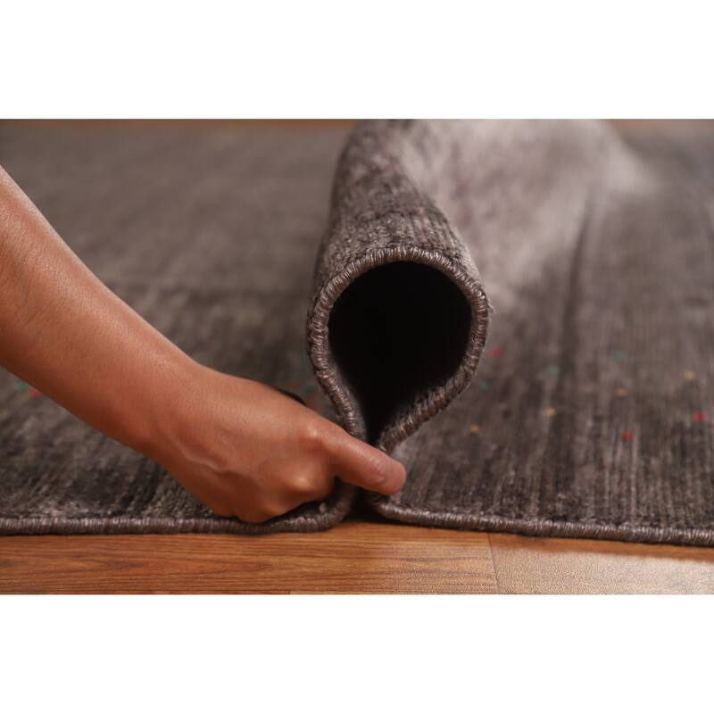 Hand Knotted Oriental 100% Wool Carpet Tribal Tribal Brown Gabbeh Area Rug - 9' 11'' X 7' 11''