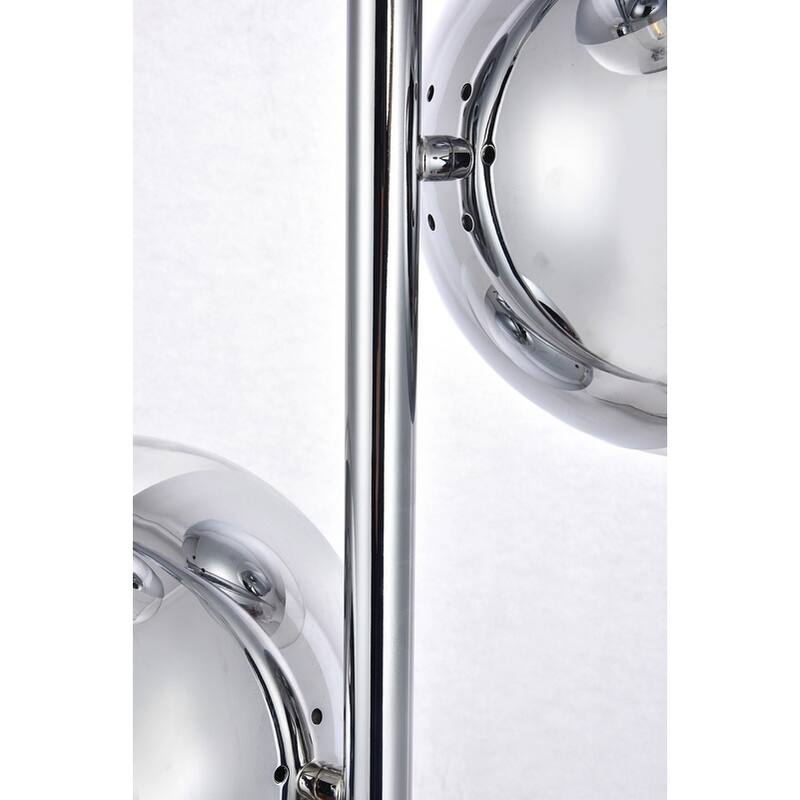 Mid-century Modern Clear Glass 3-light Floor Lamp