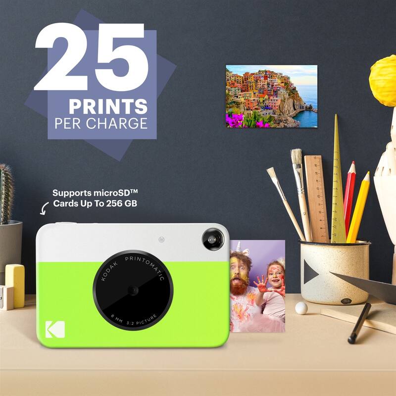 Kodak Printomatic 5MP Instant Print Camera & Zink Photo Paper (75 Sheets) Bundle - N/A
