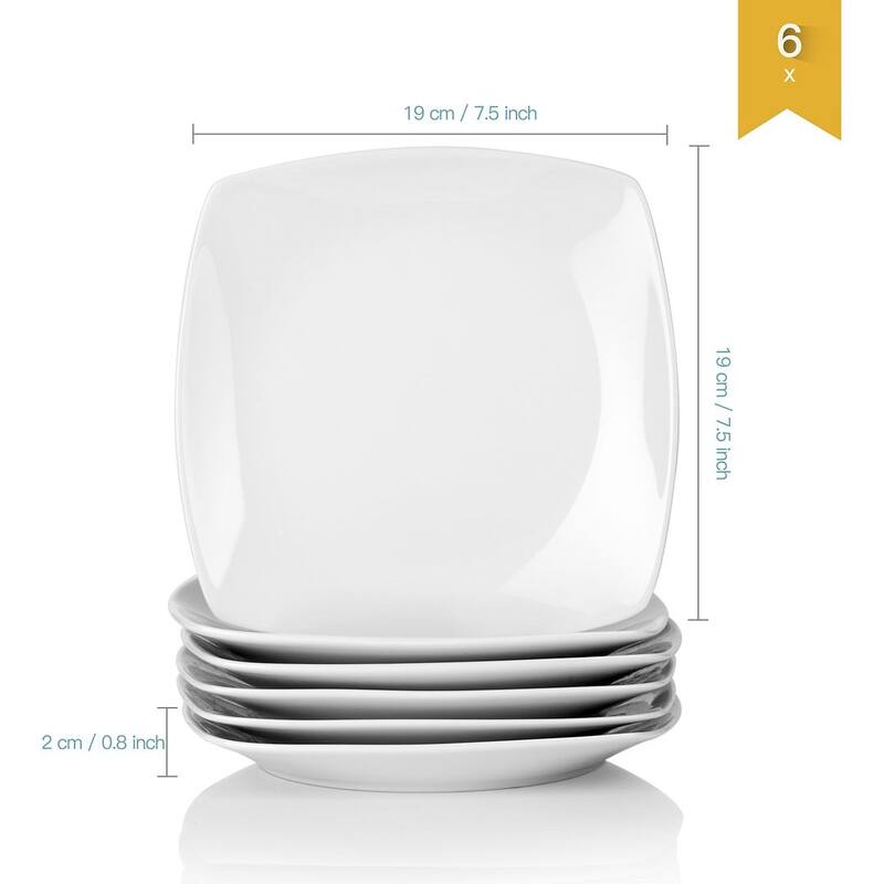 MALACASA Julia Porcelain Dessert Plates (Set of 6)