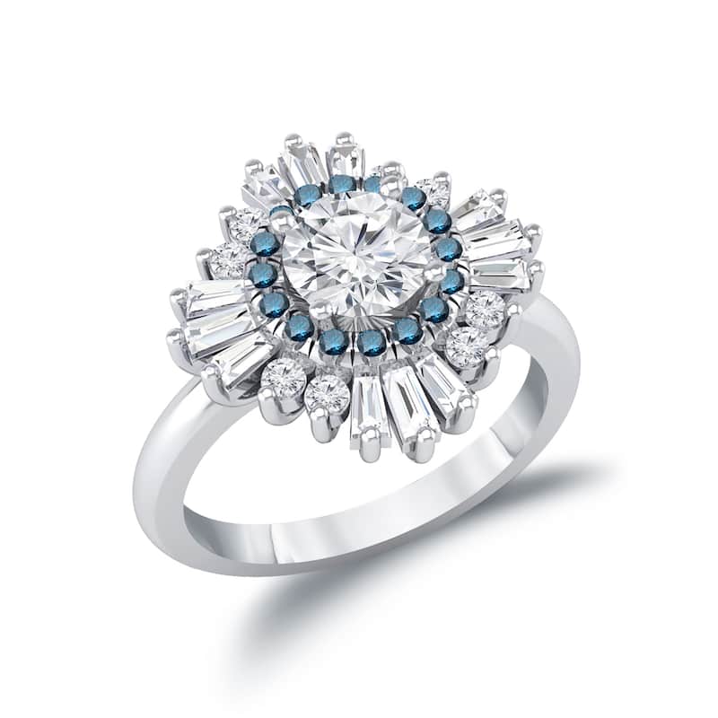 Auriya 14k Gold 1 1/2ctw Ballerina Halo Diamond Engagement Ring Certified (G-H, VS1-VS2)
