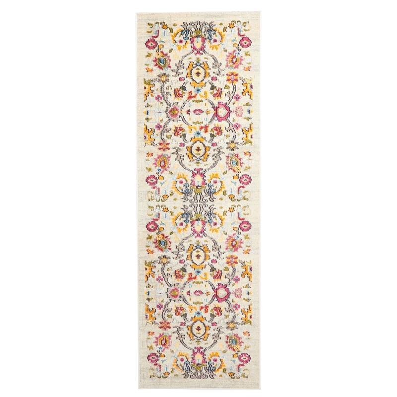 ECARPETGALLERY Machine Made Rosa Ivory Area Rug - Ivory - 2'8 x 8'2