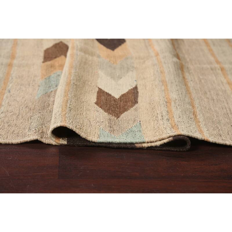 Natural Dye Kilim Geometric Tribal Oriental Area Rug Wool Flat-woven - 6'6" x 8'1"