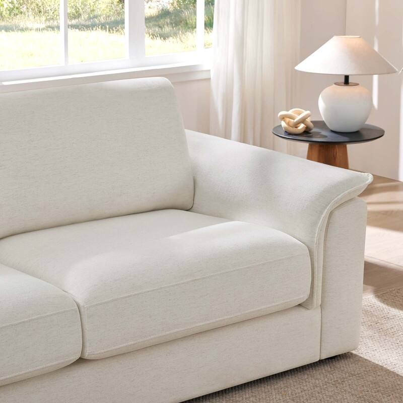 Spruce & Spring Upholstered Curved 3 Seat Sofa for Living Room