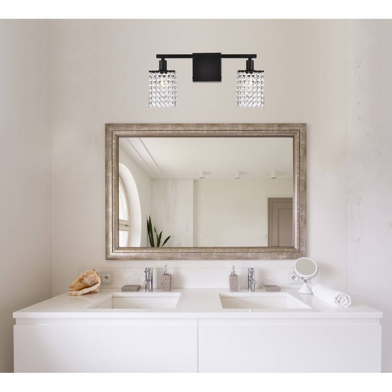 Phoenix 2 Light Bath Sconce with Clear Crystals