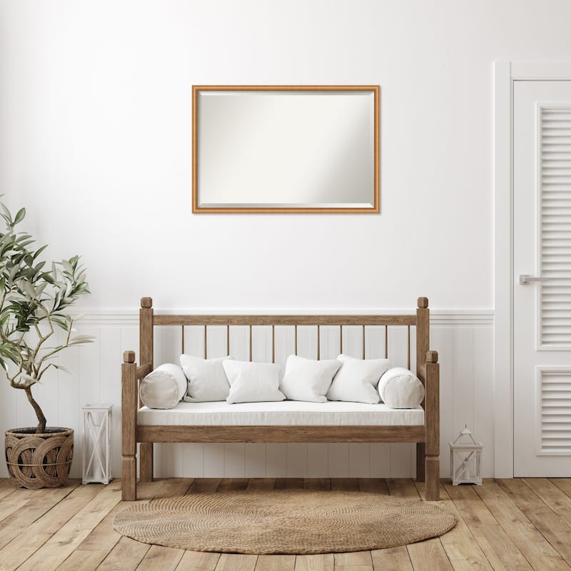Salon Scoop Beveled Wood Framed Wall Mirror