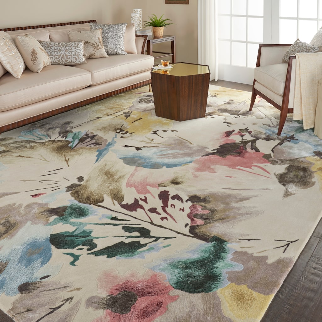 Nourison Hand-tufted Prismatic Modern Abstract Floral Area Rug