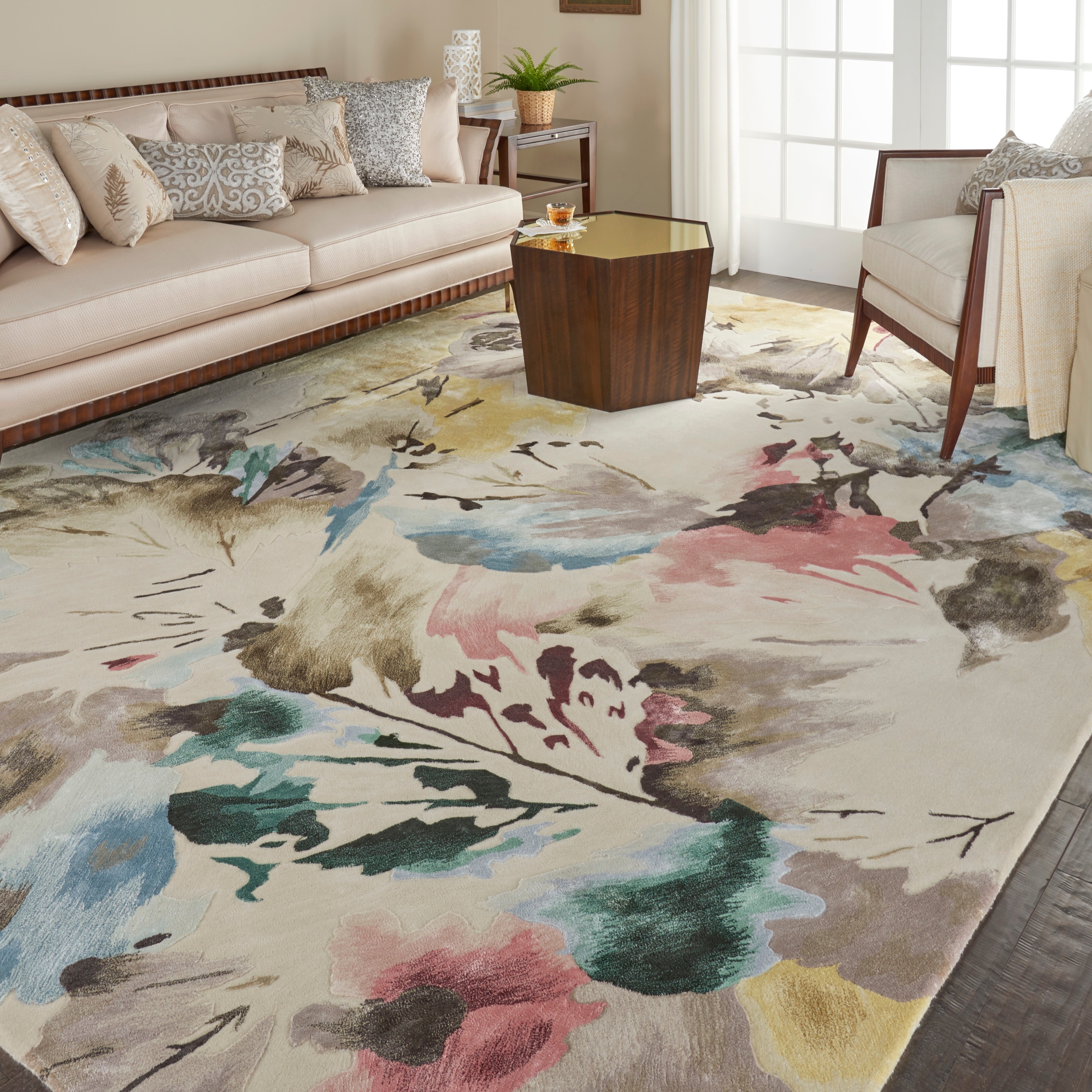 Nourison Hand-tufted Prismatic Modern Abstract Floral Area Rug
