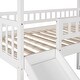 preview thumbnail 18 of 16, Twin Size High Loft Bed with Ladder and Slide, Solid Wood Playhouse Loftbed Bedframe with Storage Staircase, for Kids Teens