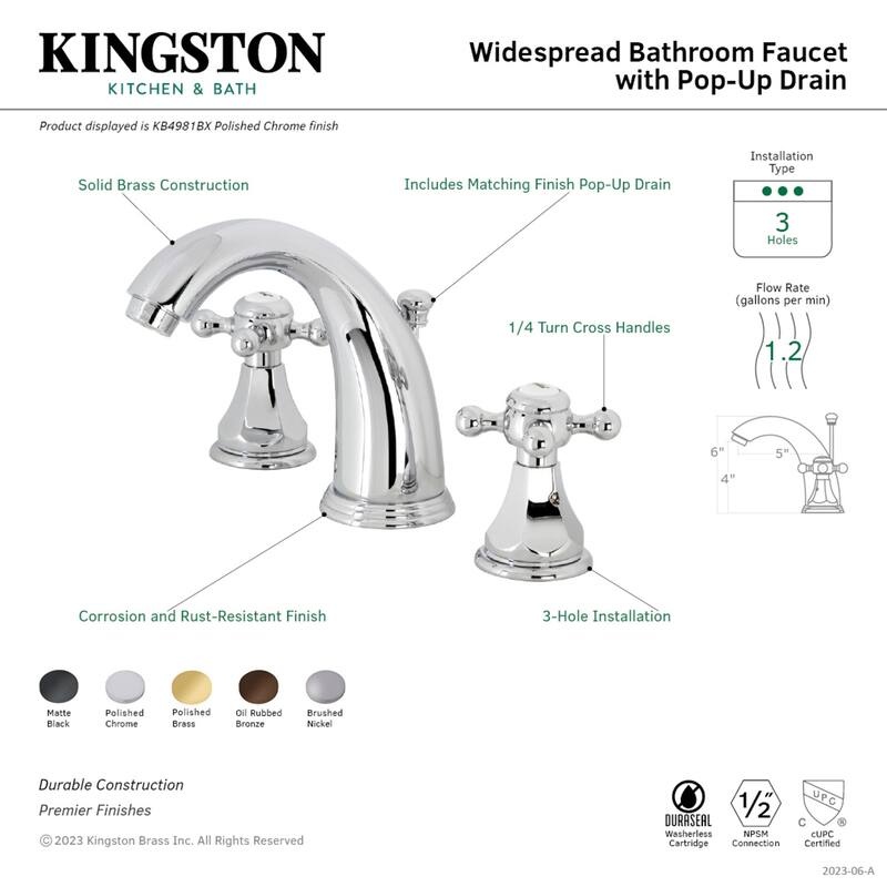 Kingston Brass Metropolitan 8 in. Widespread Bathroom Faucet