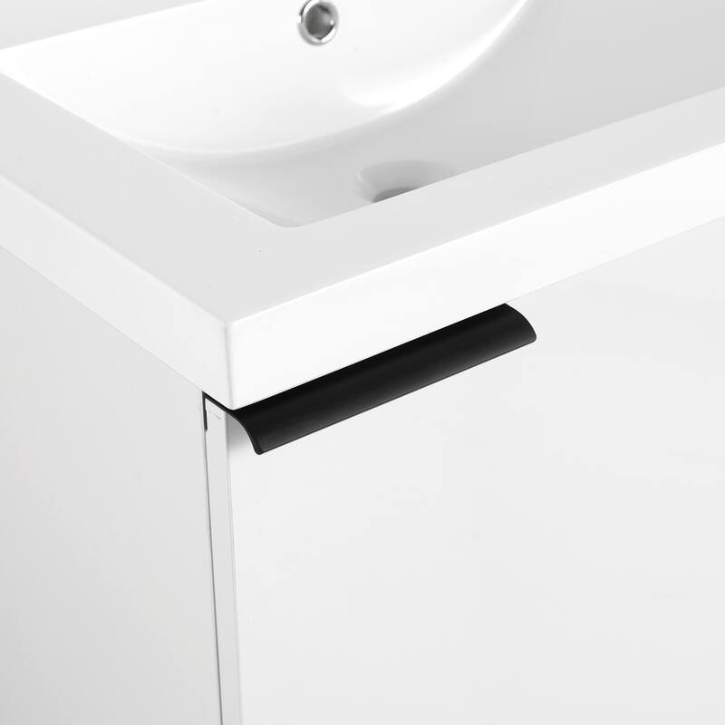24" Bathroom Vanity Sink Combo with Generous Storage, Modern Oak Cabinet, Soft-Close Doors, and Easy Assembly