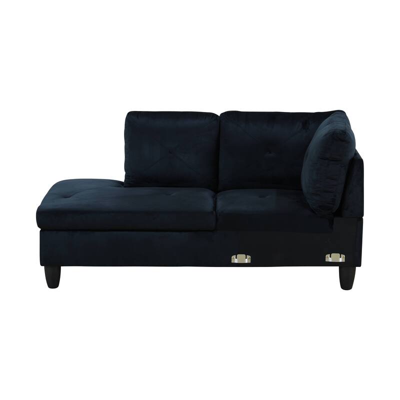 Midnight Blue Microfiber 3-Piece Living Room Sofa Set