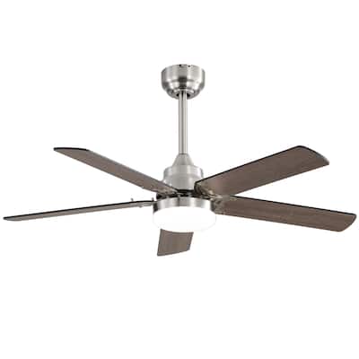 42"Ceiling Fan 5 Blades Noiseless Reversible Dc Motor Remote Control With Led Light