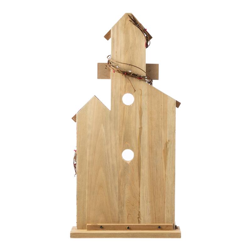 Glitzhome 30''H Patriotic/ Americana Wooden Birdhouse Porch Decor
