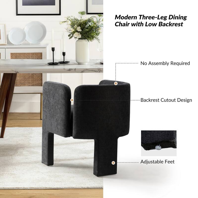 Eugen Modern Low Back Dining Chair with Three-legged Design Set Of 6 By HULALA HOME