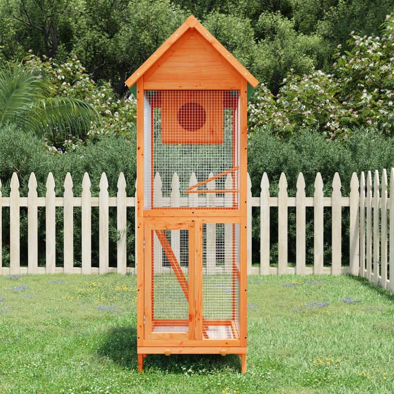 vidaXL Bird House Brown 23.6"x23"x63" Solid Wood Pine - 23.6" x 23" x 63"