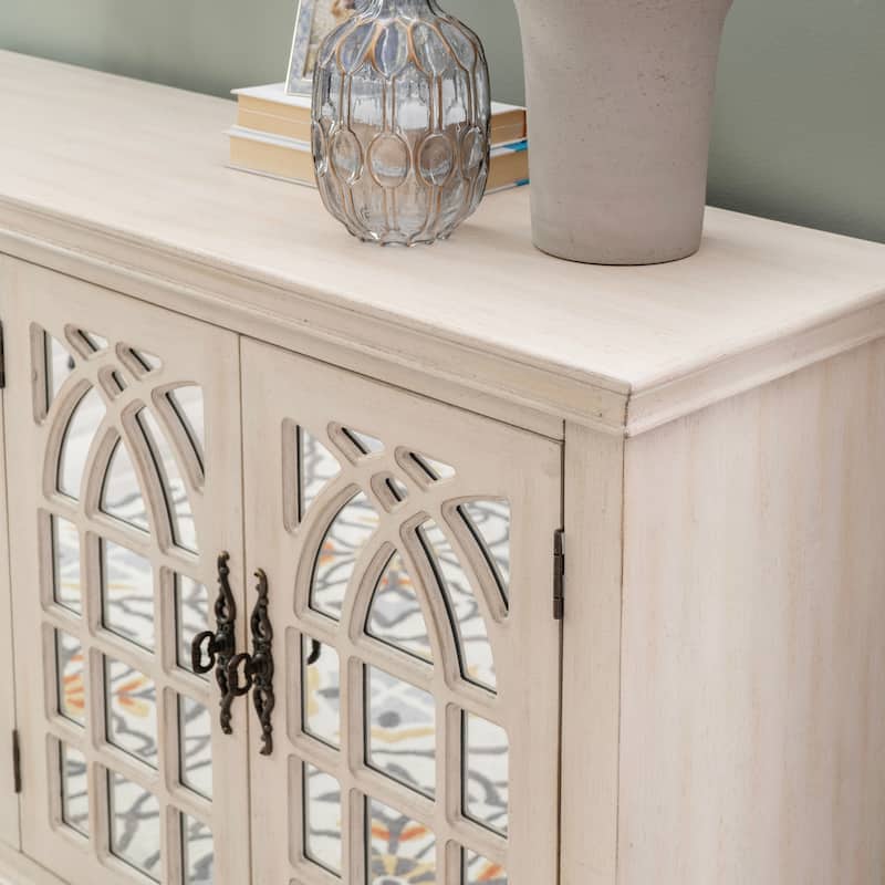 Berkshire 4 Door Mirrored Credenza Cream