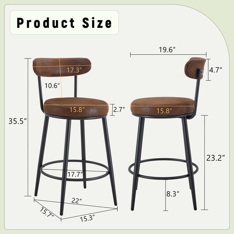 Modern High Stool with Gold-Plated Legs & Linen Seat