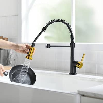 Commercial Kitchen Faucet with Pull Down Sprayer and Single Handle