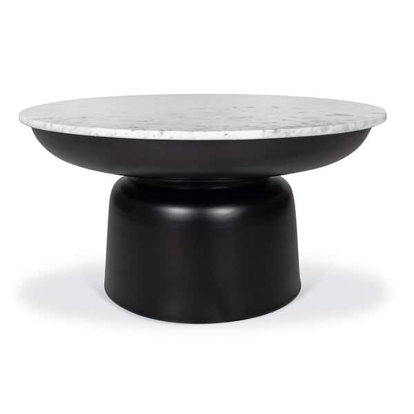 Poly and Bark Signy Coffee Table with Marble Top in Black Bed Bath