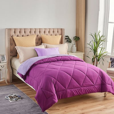 Ultra Soft Premium Down Alternative Reversible Comforter Queen Purple
