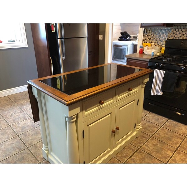 Monarch Antiqued White Kitchen Island by Home Styles ...
