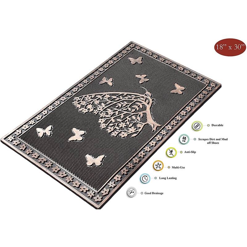 A1HC Welcome Rubber Pin Mat, Beautifully Copper Finished 18" X 30"