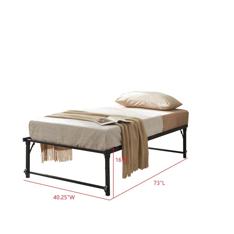 Amara Metal Lift-Up Trundle Bed with Wheels