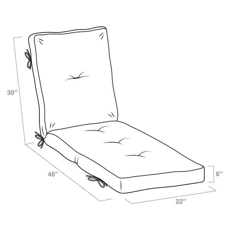 ARDEN Outdoor Plush Modern Tufted Chaise Cushion, 76 x 22