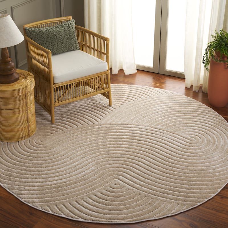 SAFAVIEH Selena Delphine Modern & Contemporary Rug - 8' Round - Beige