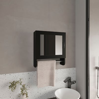 Medicine Cabinet with Mirror, 1 Door and 2 Shelves, Wall-Mounted, Small Bathroom Storage Solution