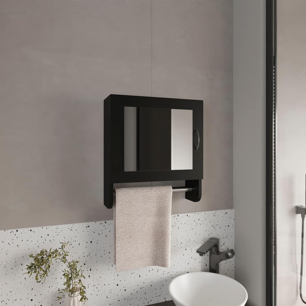 Medicine Cabinet with Mirror, 1 Door and 2 Shelves, Wall-Mounted, Small Bathroom Storage Solution