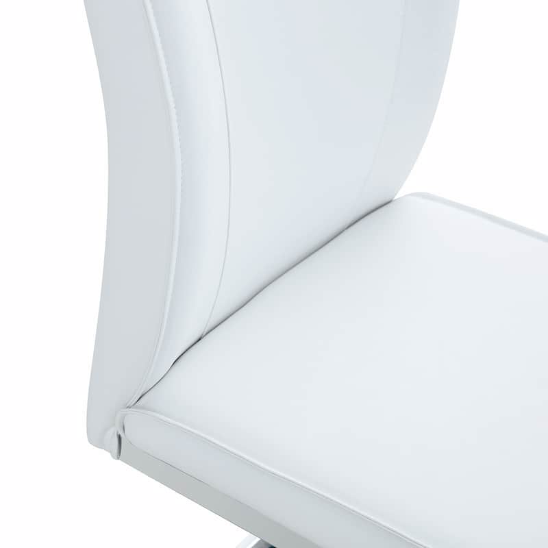 4PCS PU Dining Chairs With Silver Legs