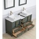 preview thumbnail 29 of 28, Vanity Art 60" Double Sink Bathroom Vanity Set with Engineered Marble Top and Free Mirror - 60 W X 18.5 D X 31.1 H